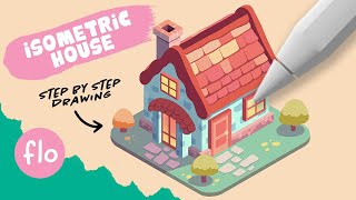 You Can Draw This Isometric House in PROCREATE - Step by Step Procreate Tutorial screenshot 1