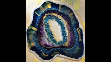 44. Free Form Resin Geode. Part 5. Lines Yes/No, Clear Coat