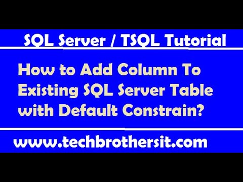 वीडियो: मैं SQL Server 2008 में किसी विशिष्ट स्थिति में कॉलम कैसे जोड़ूं?