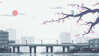 🌸 Sakura Sunset Pixel City Aesthetic Live wallpaper | Lovely Wallpaper 🌆  screenshot 5