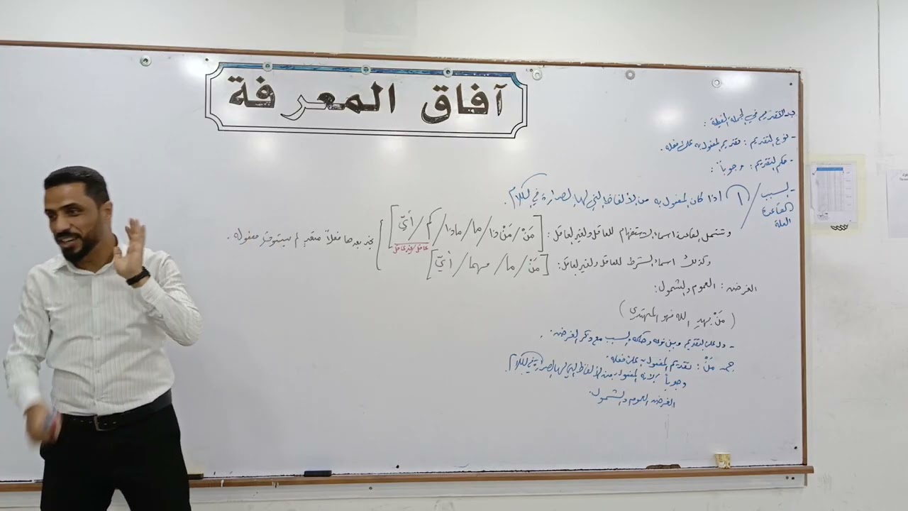 اللغه العربيه التقديم والتأخير/ المحاضرة 4 الدكتور ياسر معيوف 