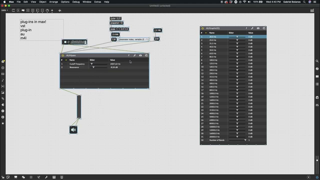 AU plugins and Max for Live objects in Max/MSP YouTube