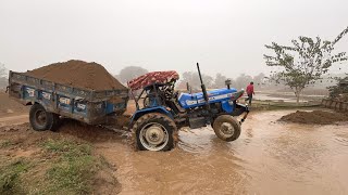 SONALIKA Di-35 फस्ते फस्ते बच गया | SONALIKA Di-55 and SONALIKA Di-35 full loaded with Mud | tractor