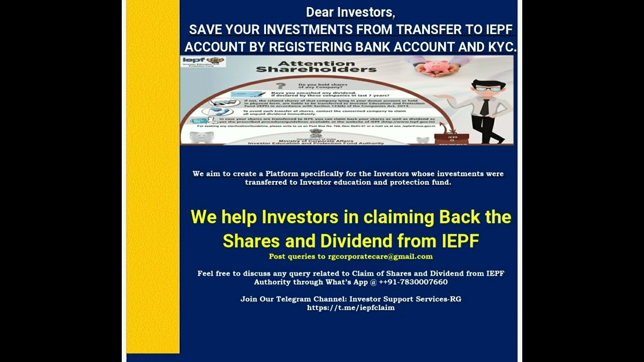 IEPF Claim - Shares and Dividends | Helping Hand