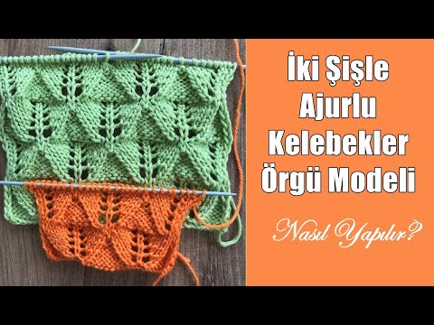 İki Şişle Kelebekli Ajurlu Çok Güzel Kazak Yelek Örgü Modeli Nasıl Yapılır?/ Very Beautiful Knitting