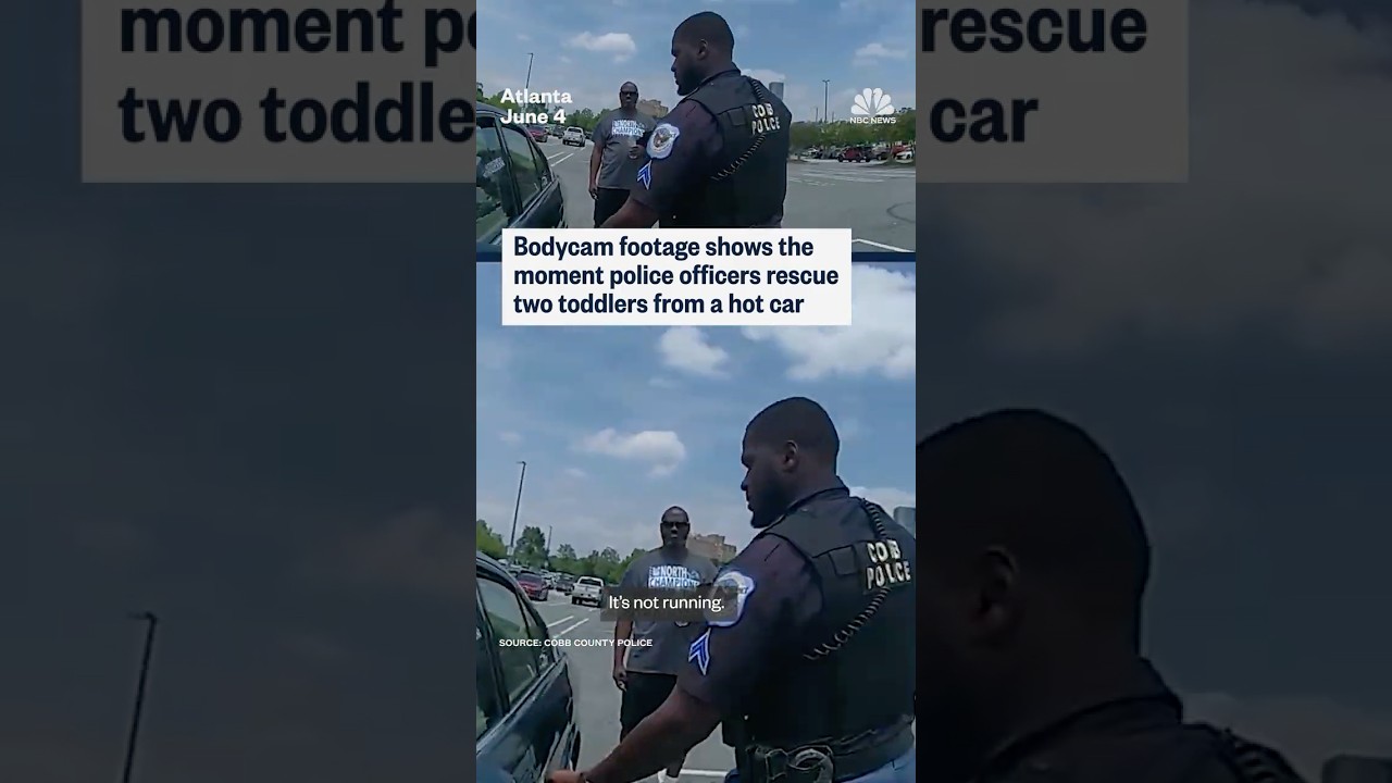 Bodycam footage shows the moment police officers rescue two toddlers from a hot car Bodycam footage shows the moment police officers rescue two toddlers from a hot car