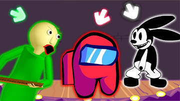 FNF Character Test | Gameplay VS My Playground | Oswald, Red Crewmate, Baldi