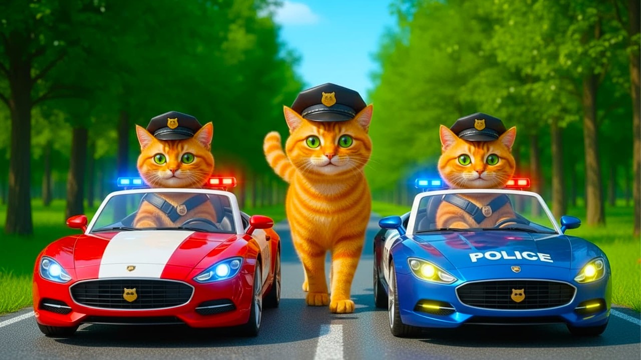 Kittens Drive Supercars to Escort and Protect Mama Cat 🚨🐱 | Hero Cat Rescue