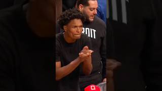 NICE STEAL BRO! Amen Thompson cheering for his brother Ausar Thompson for his defense!