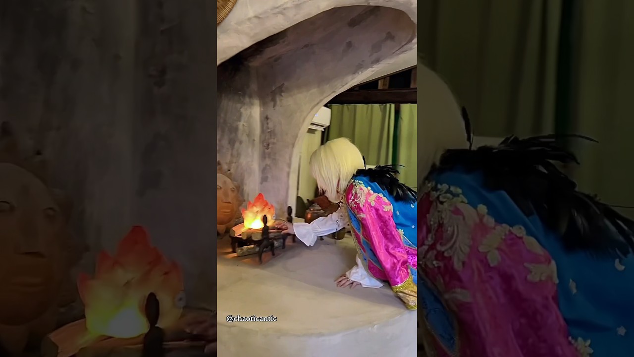 Inside the moving castle 🔮 #howlsmovingcastle #studioghibli #cosplay #anime #makeup #manga