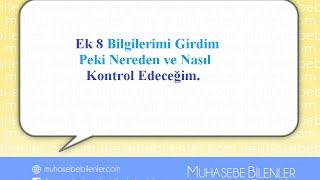Ek 8 Bilgilerimi Nasıl Kontrol Edeceğim Videolu Anlatımı Mbt