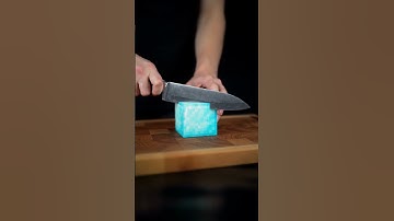 Hyper-Realistic ASMR: Knife vs Minecraft Diamond Block! #ASMR #Minecraft #Satisfying