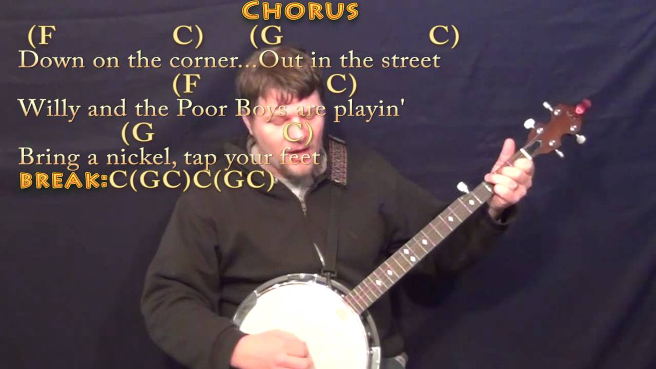 Down on the Corner (CCR) Banjo Cover Lesson with Chords/Lyrics YouTube