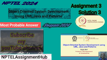 Object Oriented System Development Using UML, Java And Patterns (NPTEL)(Assignment -3-Solution-3