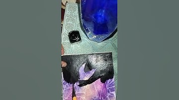 Easy canvas ideas using plastic wrap  💡☁️ #shorts #canvasidea #art #ideas