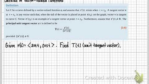MTH261-Sec. 3.2 Calculus of Vector-Valued Functions (Part 4)