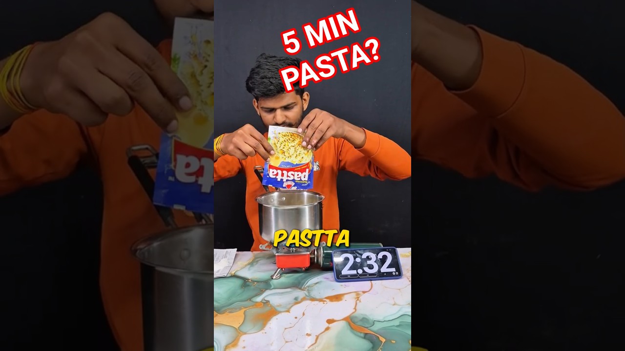 5 Minute Pasta Challenge 🍝 | Instant Pasta Packet Reality | Real Experiment #theacexperiment #pasta