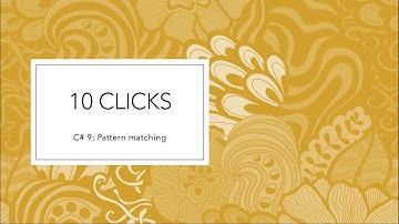 What is new in C# 9? : Pattern matching.