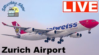 Download Lagu 🔴LIVE Saturday Plane Spotting at Zurich Airport - Landings 14 \u0026 Takeoffs 16 MP3