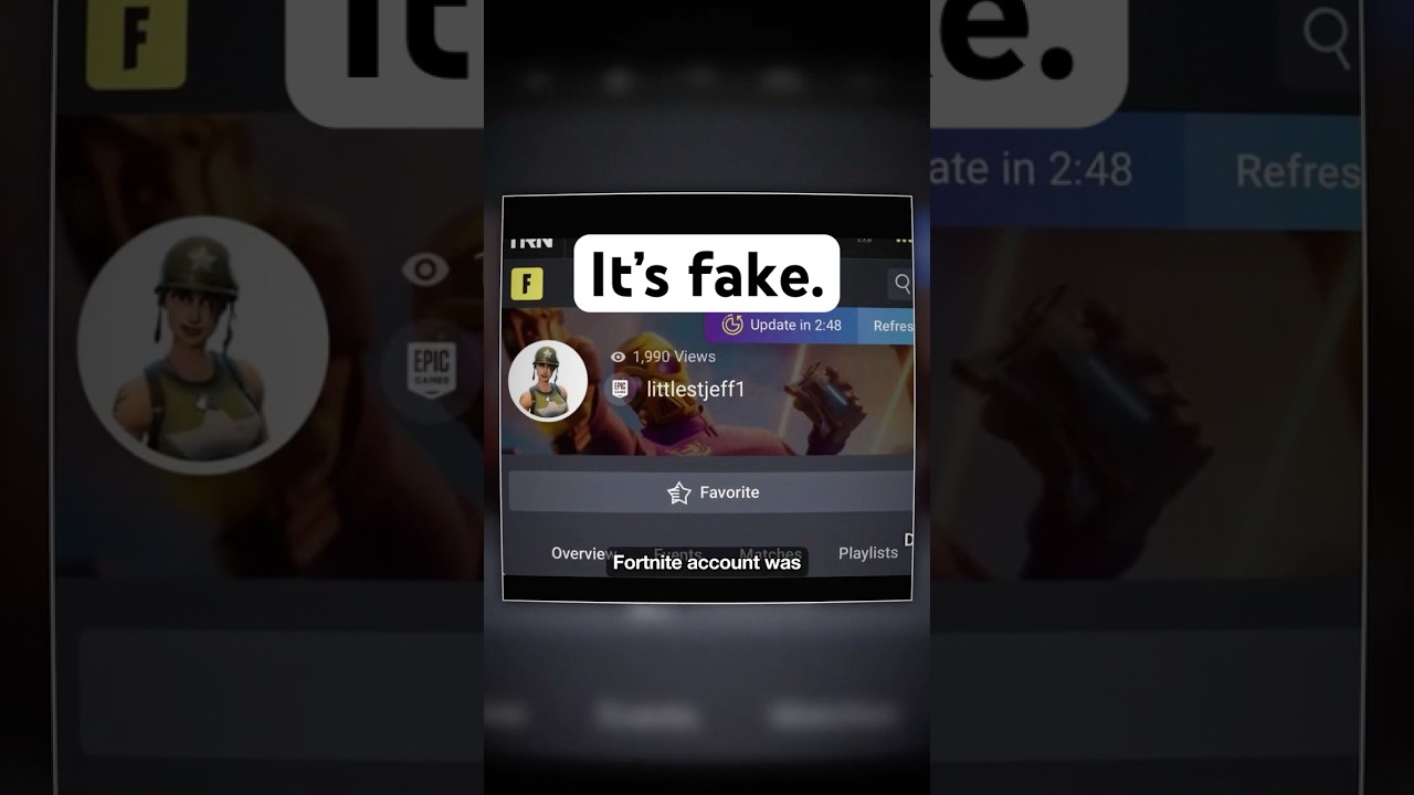Аккаунт Джеффри Эпштейна в Fortnite — ФЕЙКОВЫЙ.