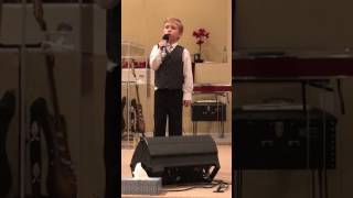 Video thumbnail of "8 year old Nathan Taylor sings Magnify by We Are Messengers"