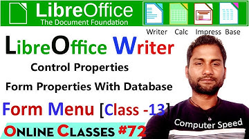 control properties in writer | writer form menu |libreoffice kya hai |Form properties in writer|
