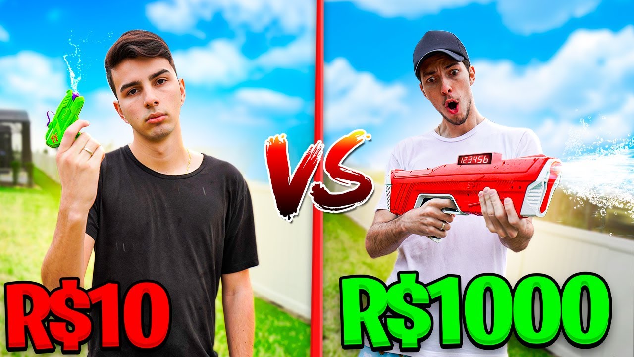 ARMINHA DE AGUA MAIS FORTE DO MUNDO! - Desafio R$10 vs R$1000 