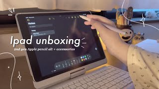 unboxing iPad 9th Generation 256GB (Silver) + Apple pen alt ✏+ accessories☁ [aesthetic]