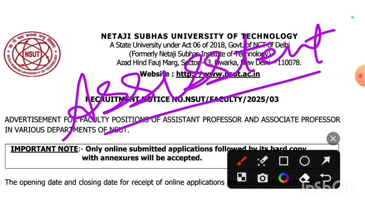 Assistant Professor & Faculty Vacancy| assistant professor bharti 