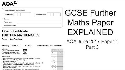 GCSE Further Maths Paper Explained (AQA June 2017 Paper 1) Part 3