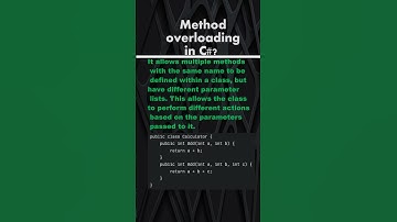 Method overloading in C# | #oop, #csharp
