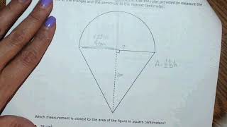 STAAR Ready question 19- Area of a semi-circle and triangle