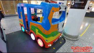 2010s Memo Park Coin Operated Bus Kiddie Ride - Football Bus