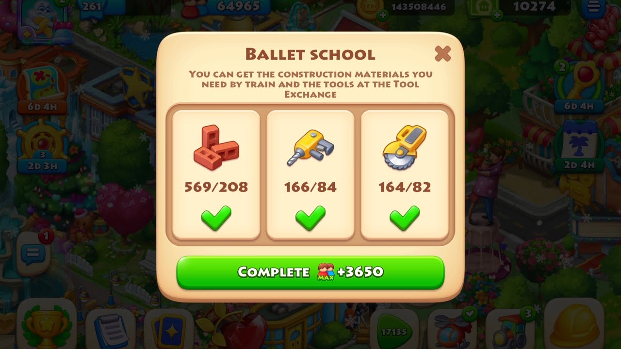 Township. Cards collecting. Ballet school done. My thoughts on how I will collect all Cards.