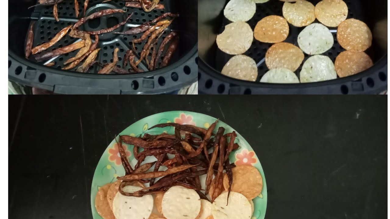 Small Appalam fry Vathal fry air fryer tamil by Eskalinmary YouTube