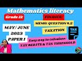 GRADE 12 MATHEMATICAL LITERACY MAY/ JUNE 2023 PAPER 1| QUESTION 4.2| TAXATION| TAX THRESHOLD