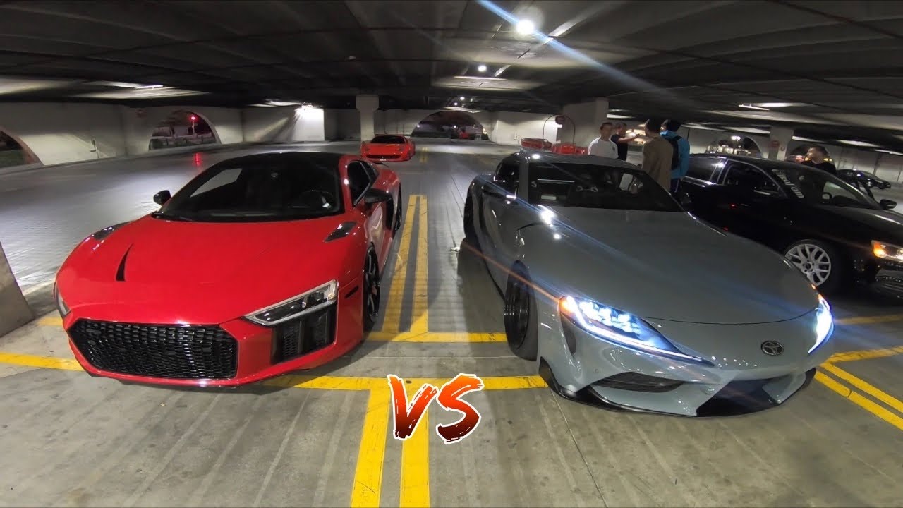 TUNED MK5 SUPRA VS MY V10+ R8!!