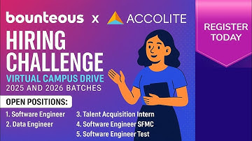 Bounteous x Accolite Hiring Challenge | Virtual Campus Drive for 2025 and 2026 batches |