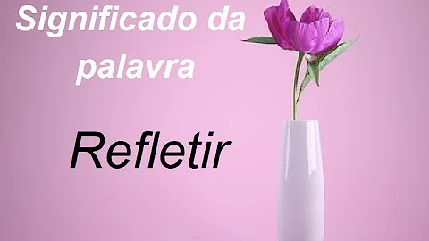 O que quer dizer a palavra reflete?