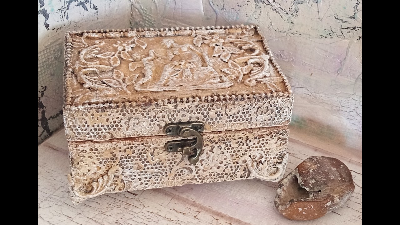 Проста імітація різблення по каменю. Скринька для прикрас.