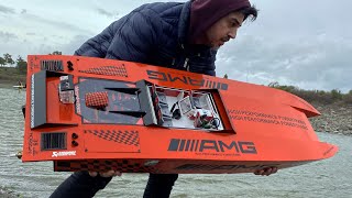 How To Make Mercedes AMG Proboat RC Speed Boat - Using PVC Foam Dakota Twin Brushless Motor RC Boat