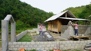 Building Kitchen Walls Brick and Cement - Green Forest Farm, Free Bushcraft Ep2