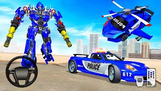 🚔 Juego de transformación de robot de la policía estadounidense 2026: tanque, helicóptero y coche... screenshot 4