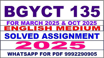 bgyct 135 solved assignment 2025 | bgyct 135 solved assignment in english 2025 | bgyct 135 2024-25