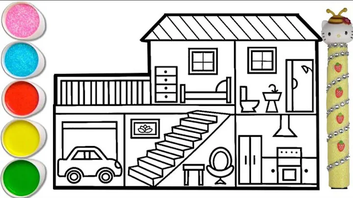 Miniature House Drawing, Painting and Coloring for Kids & Toddlers  Let's Draw, Paint Together
