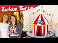 Zirkus Kuchen zum Geburtstag - tolle Zirkuszelt Torte backen
