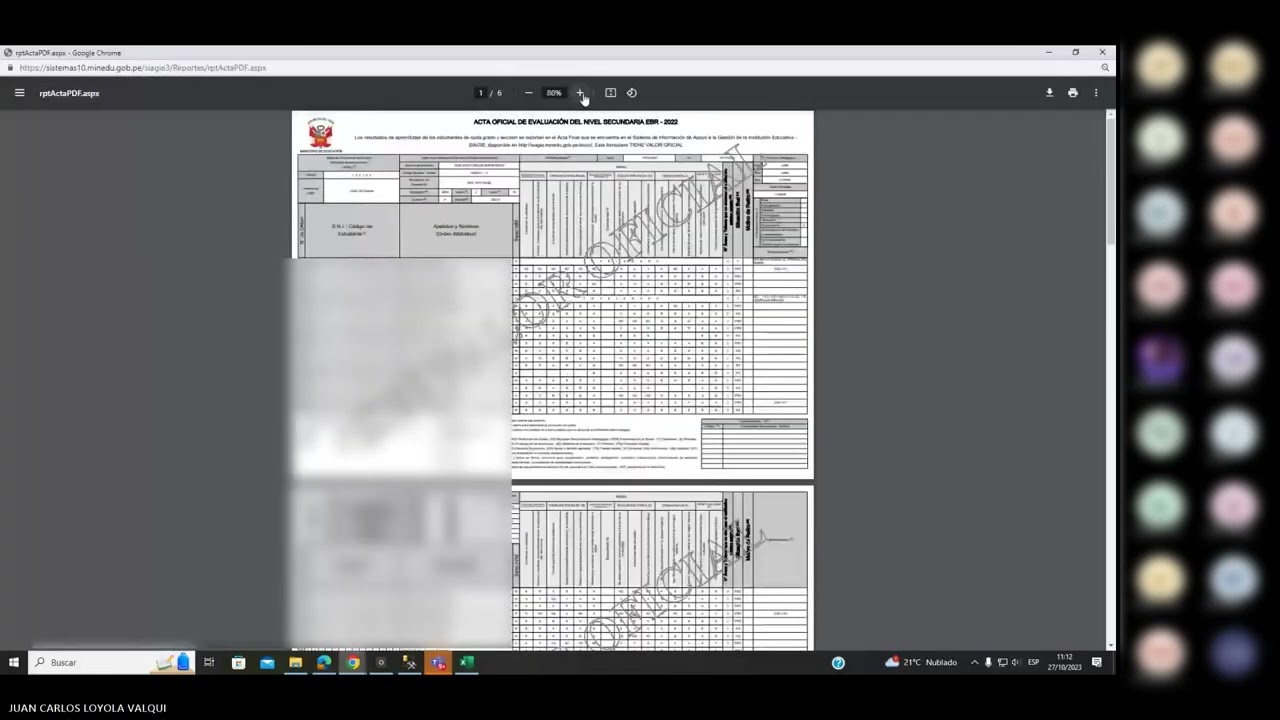 SIAGIE - Registro PG del año 2020, 2021 y 2022 en el año 2023
