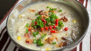 Bubur Daging super enak /Beef porridge with corn