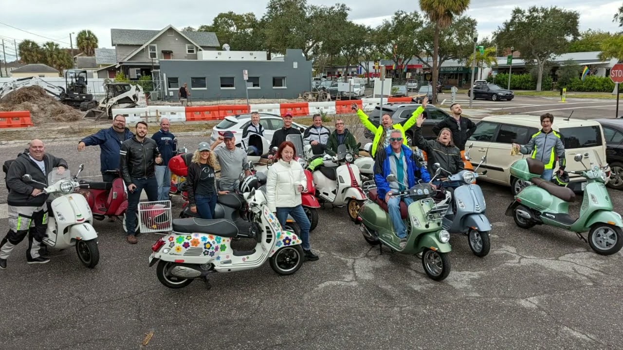 Vespa Club of St Petersburg, Florida Inaugural Ride YouTube