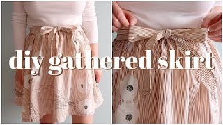 How to Make a Gathered Skirt: Elastic Waist Skirt Pattern with Belt